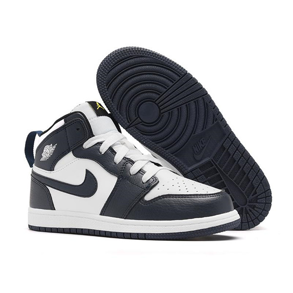 Youth Running Weapon Air Jordan 1 White/Black Shoes 10028